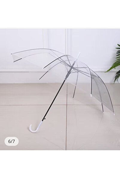 Genel Markalar Şeffaf Şemşiye Baston Şeffaf Şemşiye Yağmurluk Şemşiye