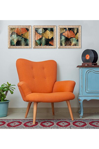 bestablo 3 Parça Eskitme Çerçeveli Vintage Leaf Ahşap Tablo Seti