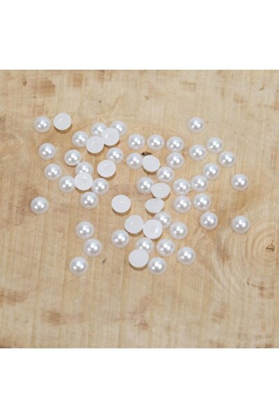 Prestij Boncuk Jumătate de perlă din plastic alb de 8 mm - 500 de grame