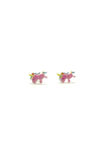 Ayenci Pembe Unicorn Tasarımlı Çoçuk Küpesi