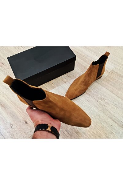 Özel Yapım Erkek Taba Süet Hakiki Deri Bot