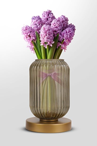 MINIMAL ETICARET VE BILGI TEKNOLOJILERI Floral Vase Lotus Transparent Black C...