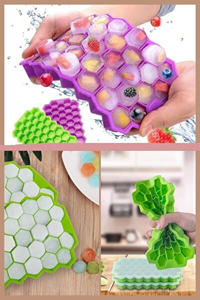 Snow Homs Mum Kalıbı Petek Şeklinde Silikon Buz Kalıbı Pratik Silikon Yapışma...