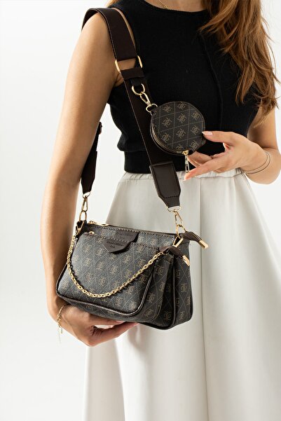 FLEXON حقيبة كتف مكونة من 3 أقسام - مع محفظة