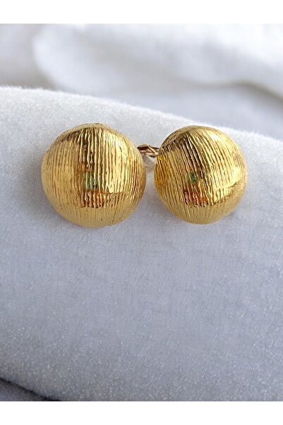 Marlenka Çelik Vintage Düğme Küpe