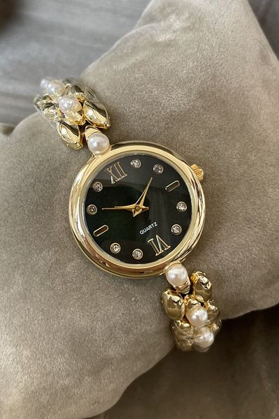 Leerybee Women's Wristwatch Nl-019 - Pearl Design with Stone Detail