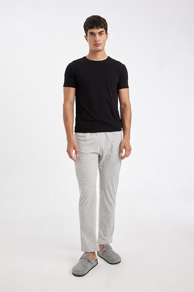 DeFacto Пижама Slim Fit с кръгло деколте и къс ръкав L4885Az24Wn