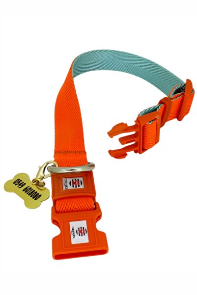 CARAMELOS İSİMLİ KÜNYELİ- KİŞİYE ÖZEL ORTA VE BÜYÜK IRK AYARLANABİLİR KÖPEK BOYUN TASMASI 2,5 CM