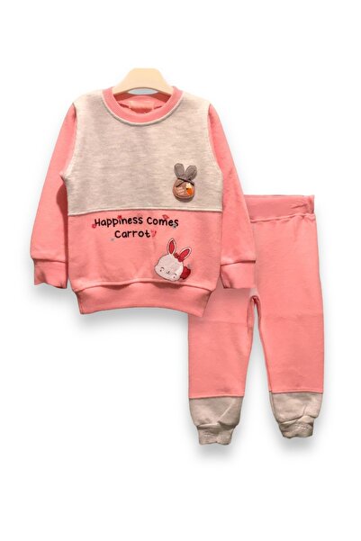 LİTTLE TORTOİSE Комплект суитшърт/анцуг с кръгло деколте и фигура на заек за ...