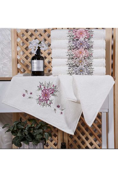 GONCA TEKSTİL Πετσέτα προσώπου Emma White Bamboo - 50x90 cm
