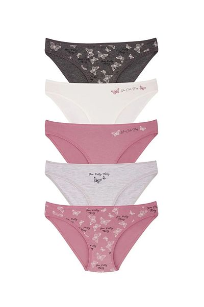 LC Waikiki LC WAİKİKİ DomiKids Pachet de 5 chiloți din bumbac pentru fete