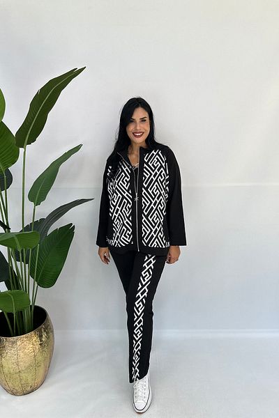 GÖKSEL Large Size Labyrinth Printed Design Set - Black
