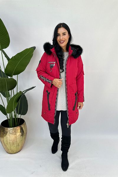 GÖKSEL Large Size Sprit Color Fur Coat