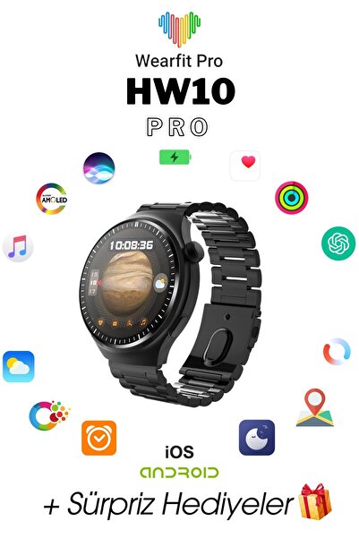 Wearfitpro HW10 Pro 1.52 İnç 38 mm Yuvarlak Amoled Ekran Yapay Zeka Destekli ...