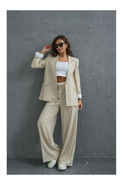 Elif Özbey Butik Blazer Jacket - Stone Sleeve Detail