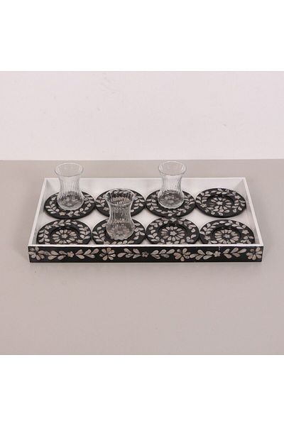 Mylamp صينية نقية مقاس 45x25x4 سم و12 طبق شاي
