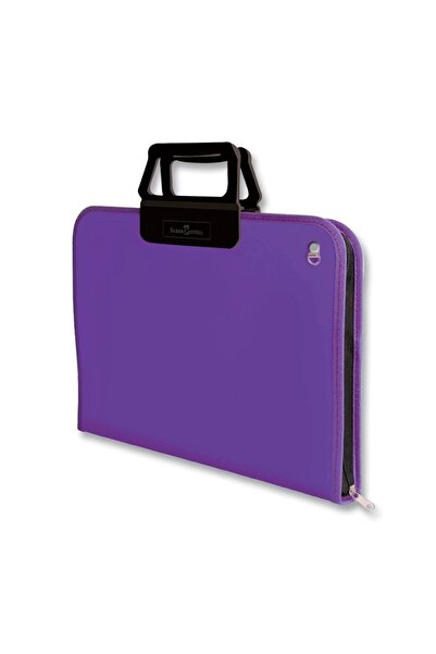Faber Castell 28X38 cm Purple Project Bag, Large Internal Volume, Ergonomic Carrying Strap, Pp Material