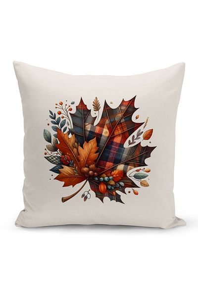 Bertille Home Autumn Series Double Sided Digital Printed Throw Pillow Cover (Halloween Autumn Cushion Cover)