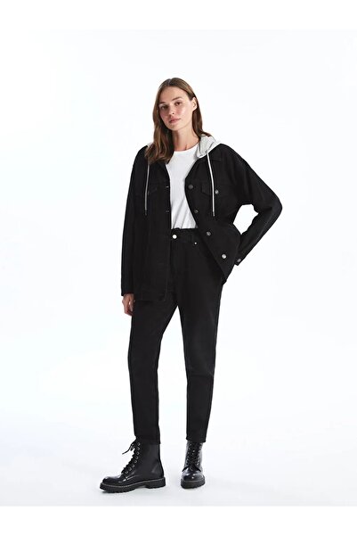 LC Waikiki XSIDE Kapüşonlu Kadın Jean Ceket