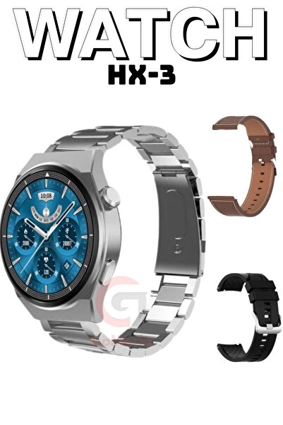 GoMarkt Watch Gt3 Pro Uyumlu Titanyum Kasa Akıllı Saat Hx-3 Max 46 Mm Akıllı Saat Konuşma Özellikli