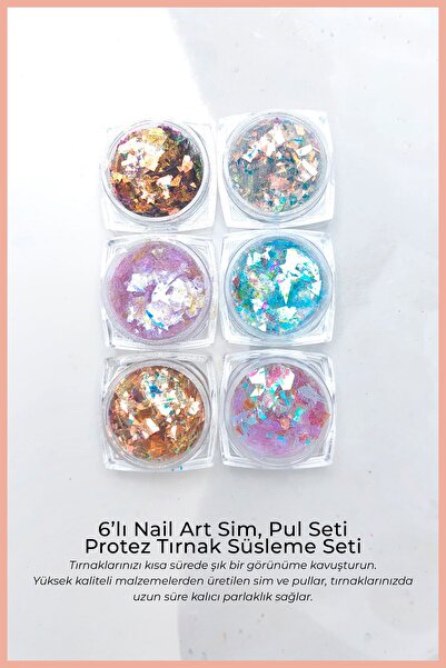 Nera Classy 6'lı Tırnak Süsleme Pul Sim Seti Nail Art