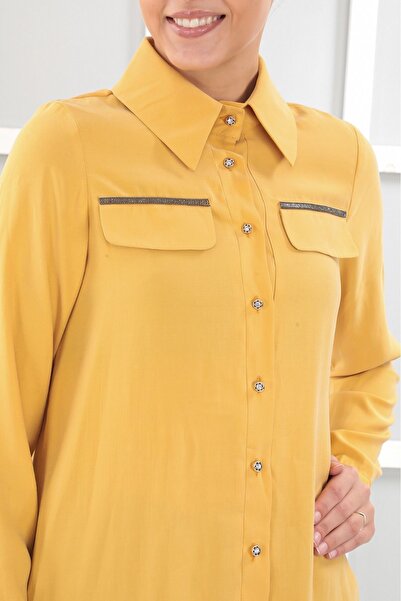 Wazze Süs Cep Detaylı Düğmeli Tunik