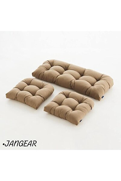 JANGEAR balkon rattan lüx pofidik rattan lotus takım minderi teras minder 3 p...