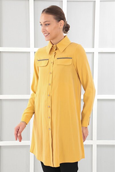 Wazze Süs Cep Detaylı Düğmeli Tunik