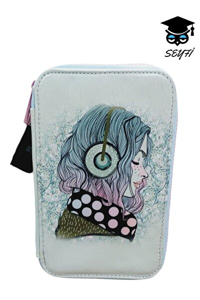 SEYFİKİRTASİYE 3 KATLI FERMUARLI KALEM ÇANTASI KALEMLİK KALİTELİ KUMAŞ MALZEM...