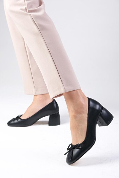 Mio Gusto Monique Černá barva s kulatou špičkou dámské boty na podpatku Mary Jane