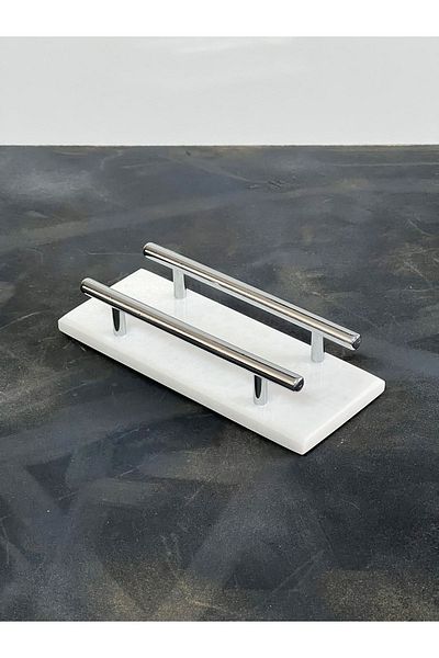 Gemboss Natural Marble Metal Handle - Napkin Holder