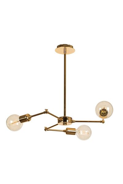 571 Store 3-Eye Modern Chandelier - Movable and Yellow Coated Gold