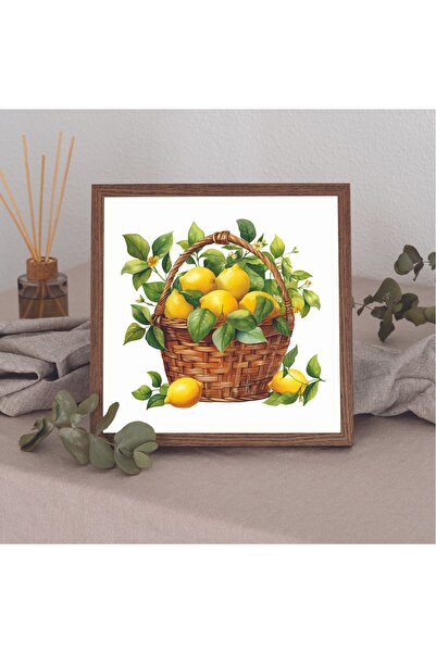 Dekorsiahome Tablou decorativ Lemone cu rama din lemn