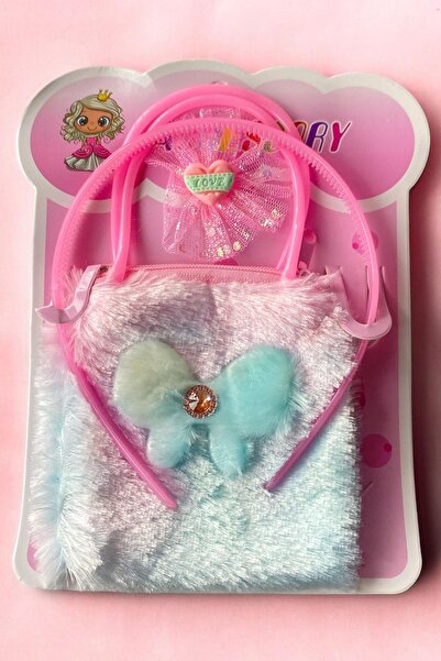 TAKIŞTIR Σετ Τσάντα/Στέμμα/Πετσέτα σε ροζ χρώμα