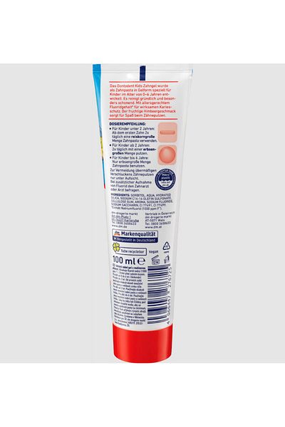 Donto dent Raspberry Flavored Toothpaste for 0-6 Years Old Babies - 100 ml