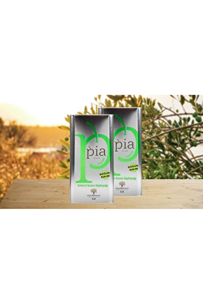 Kuser Pia Pia 5 Lt Soğuk Sıkım Naturel Sızma Zeytinyağı 2'li Paket