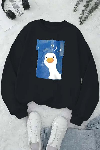 uyguntarz Bluza oversize z nadrukiem kaczki Curious