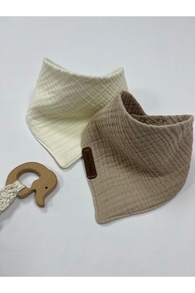 Organic Cotton 4-ply muslin bib & apron & baby scarf