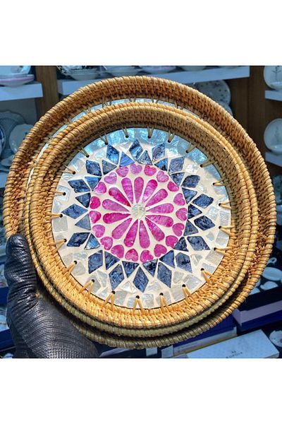 AROW Muba Concept 3 - Wicker Presentation Tray 28cm, 23cm, 21cm