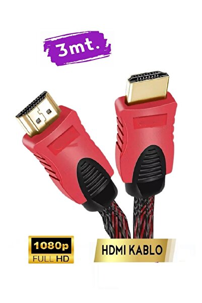 ANKTEK 3 Metre 1.4V Altın Uçlu Örgülü Hdmi Kablo Full HD 3D 4K 1080 TV Monitör PC Aktarım