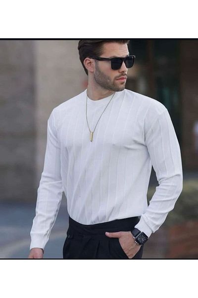 ATİLLA ÖZER Men's Knitwear Cotton 2 Thread Slimfit