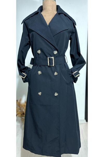 Arestill Kemik Toka Detaylı Uzun Trençkot