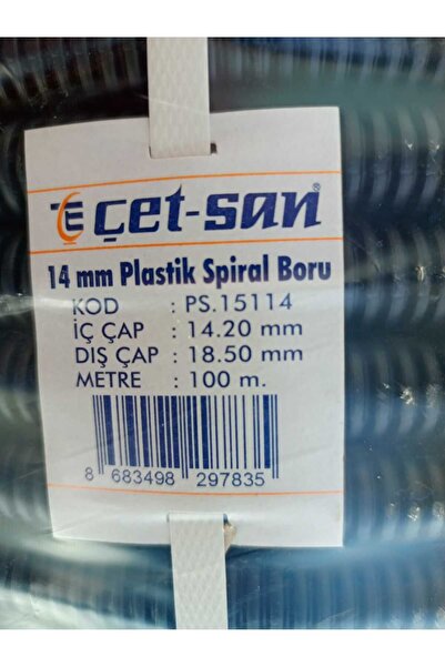 Çetsan Çetsan Plastik Spiral Boru Siyah 100m 14 lük,spiral boru,14 lük spiral...