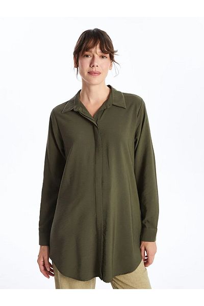 LC Waikiki Lcwaikiki Classic - Dark Khaki Women's Tunic Shirt