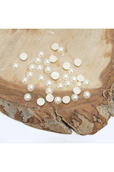 Prestij Boncuk 500 de grame de plastic crem jumătate de perlă - 8 mm