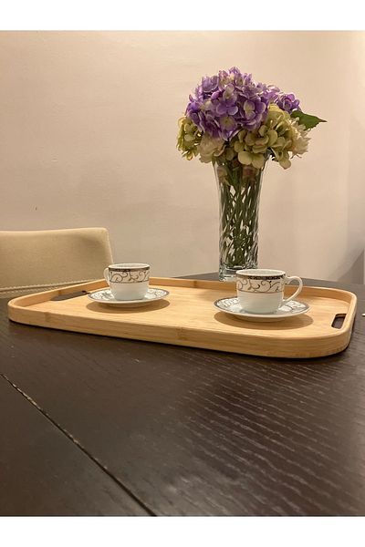 HNC HOME 45X33 cm Large Size Bamboo Presentation Tray - Serving Tray