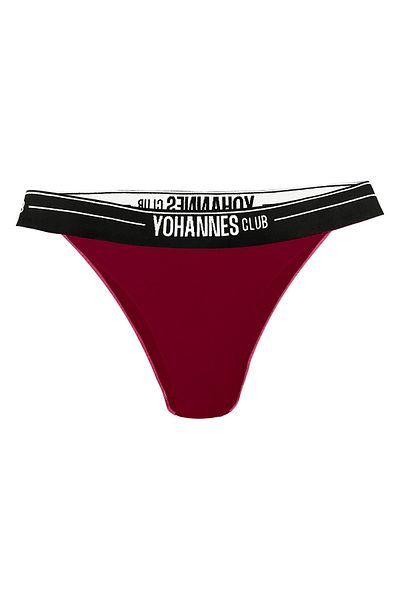 Yohannes Club سراويل داخلية نسائية برازيلية - طقم مكون من 4 قطع، شريط مطاطي، أحمر، بورجوندي، أزرق داكن، أسود