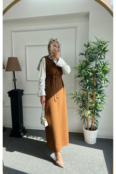 Nisa Nalbantoğlu Χιτζάμπ - Καφέ Τουίντ