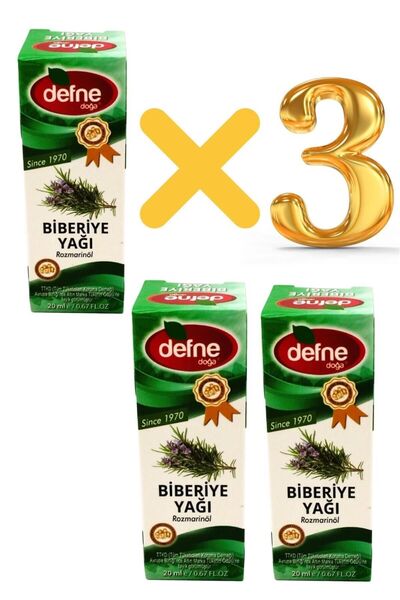defne doğa % 100 Doğal Biberiye Yağı 20 ml x 3 adet