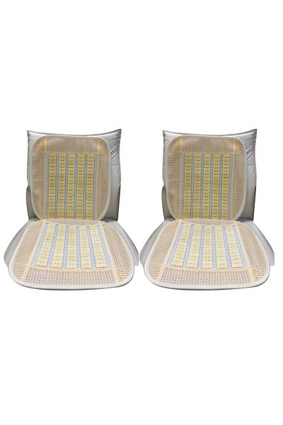 Carub Hko Cushion - Set of 2 Beaded Domino Cream Straw
